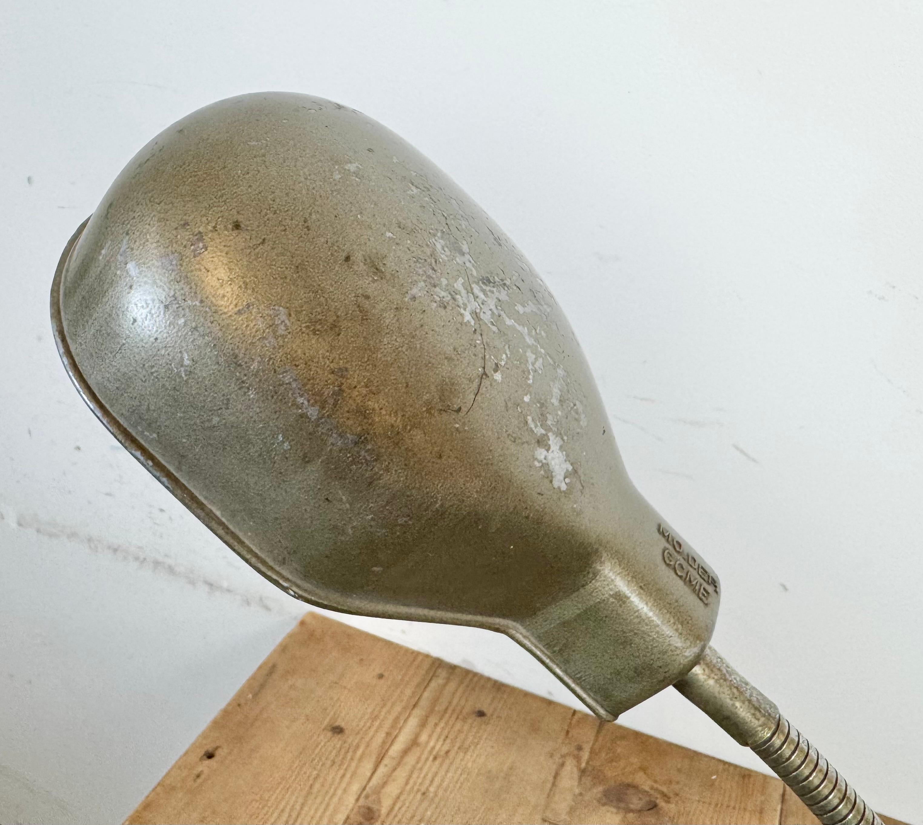 Graue italienische Vintage-Tischlampe mit Schwanenhalsausschnitt von GCME, 1950er Jahre (Italienisch) im Angebot
