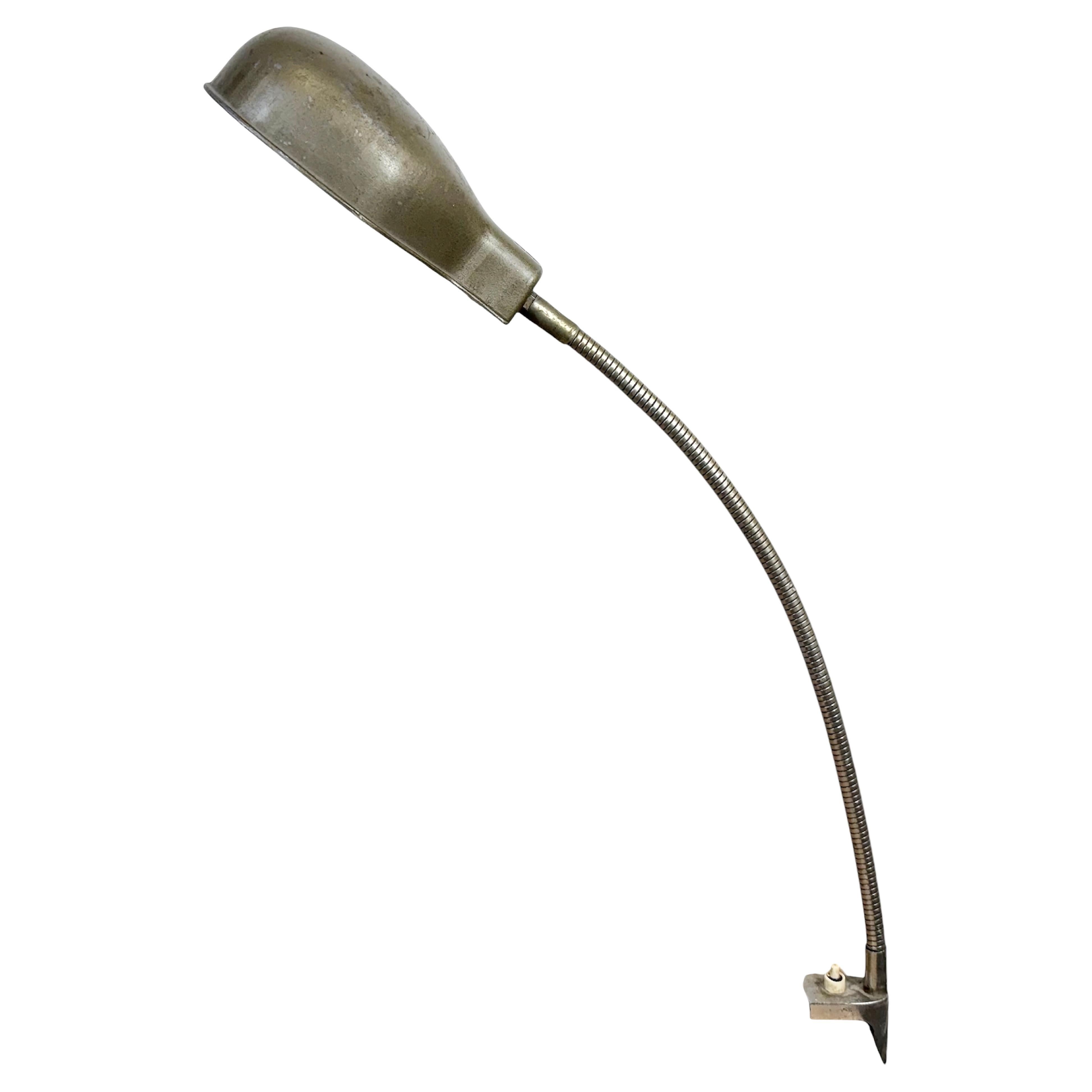 Graue italienische Vintage-Tischlampe mit Schwanenhalsausschnitt von GCME, 1950er Jahre im Angebot