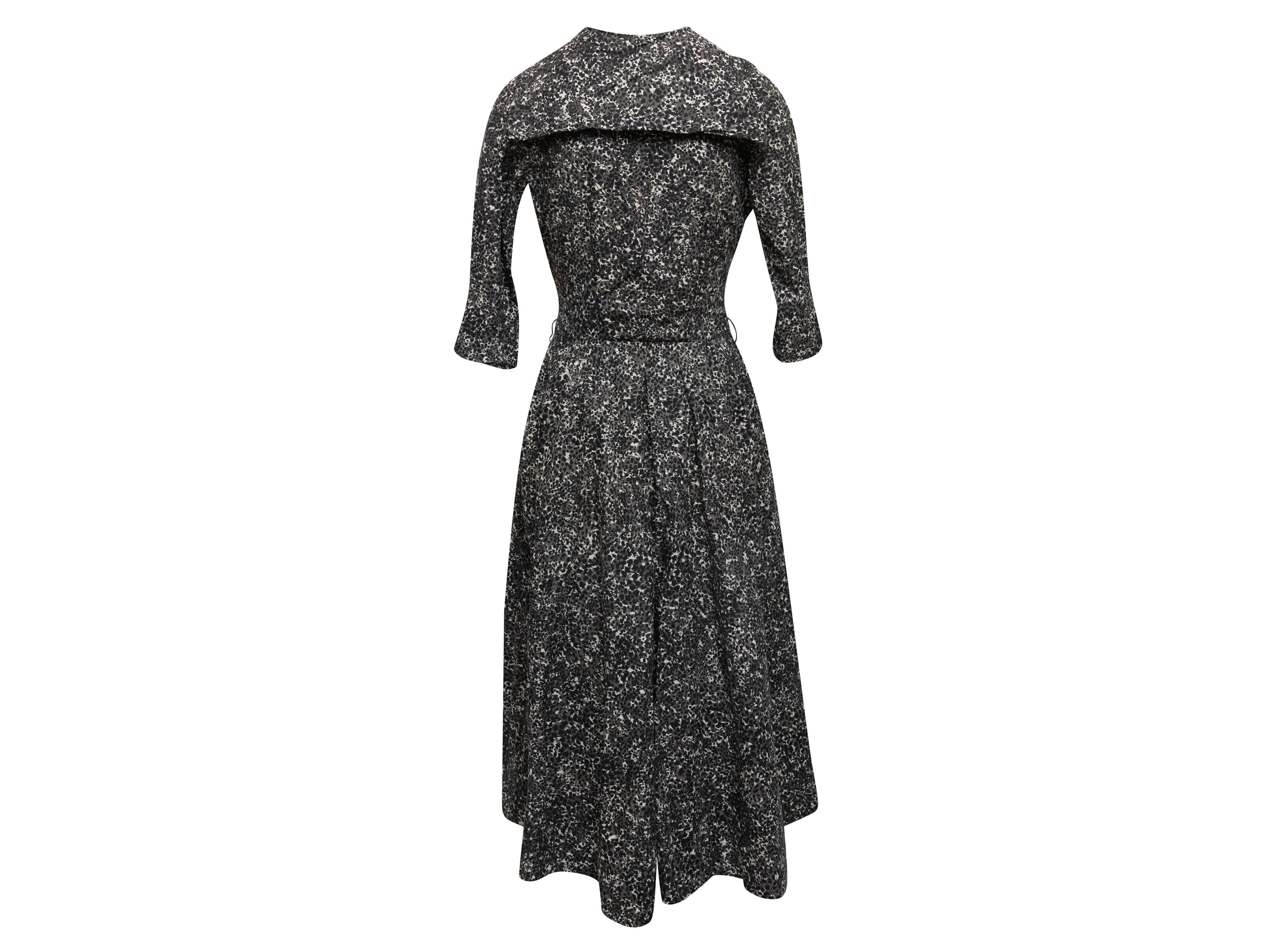 Grau Julius Garfinckel & Co., Julius Garfinckel & Co. Abstraktes Print Maxikleid Größe US S (Schwarz) im Angebot