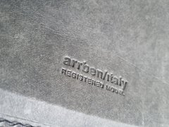 Esszimmerstühle aus grauem Leder von Arrben, 1980er Jahre