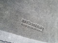 Esszimmerstühle aus grauem Leder von Arrben, 1980er Jahre