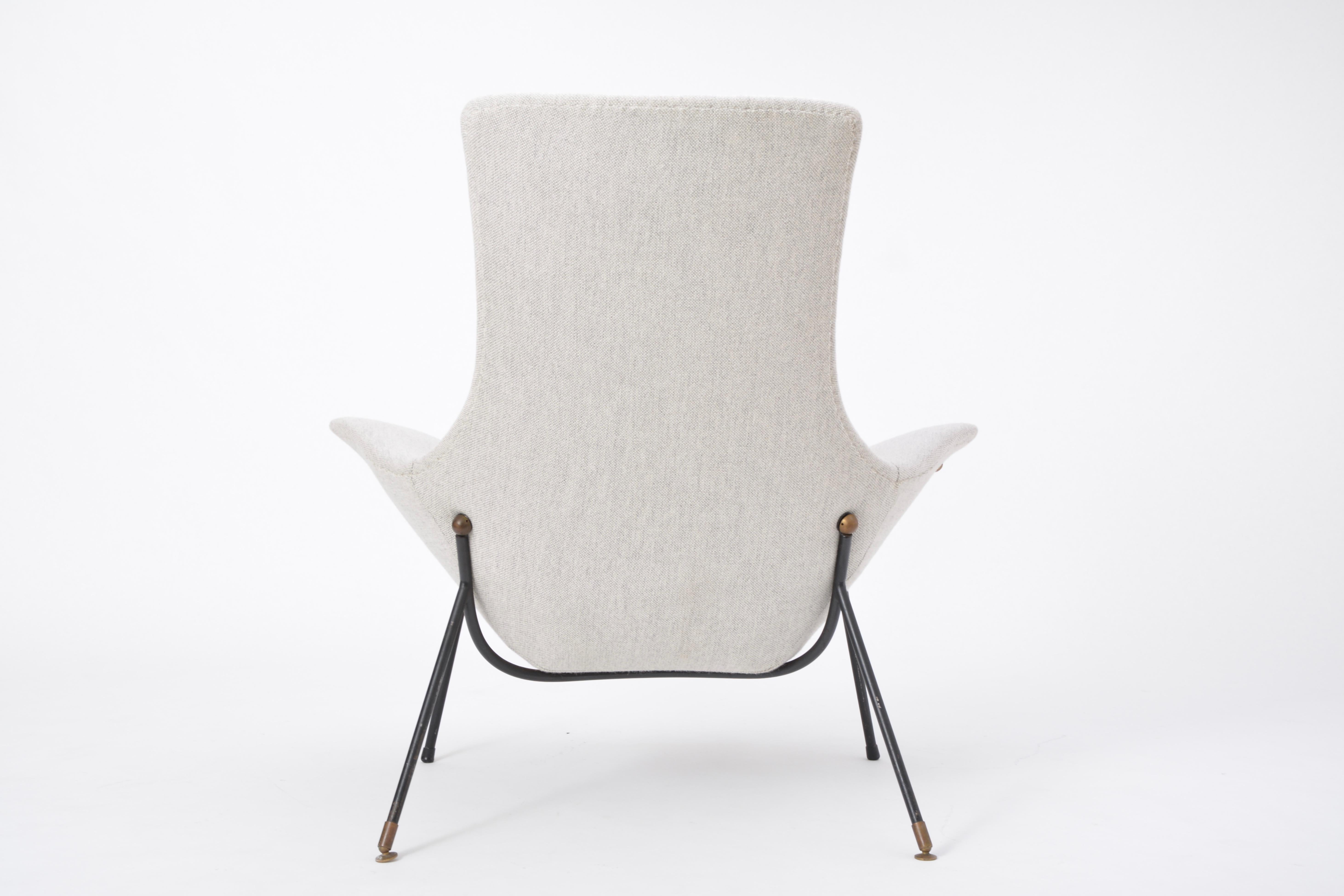 Grey Italian Mid-Century Modern lounge chair by Augusto Bozzi for Saporiti 4