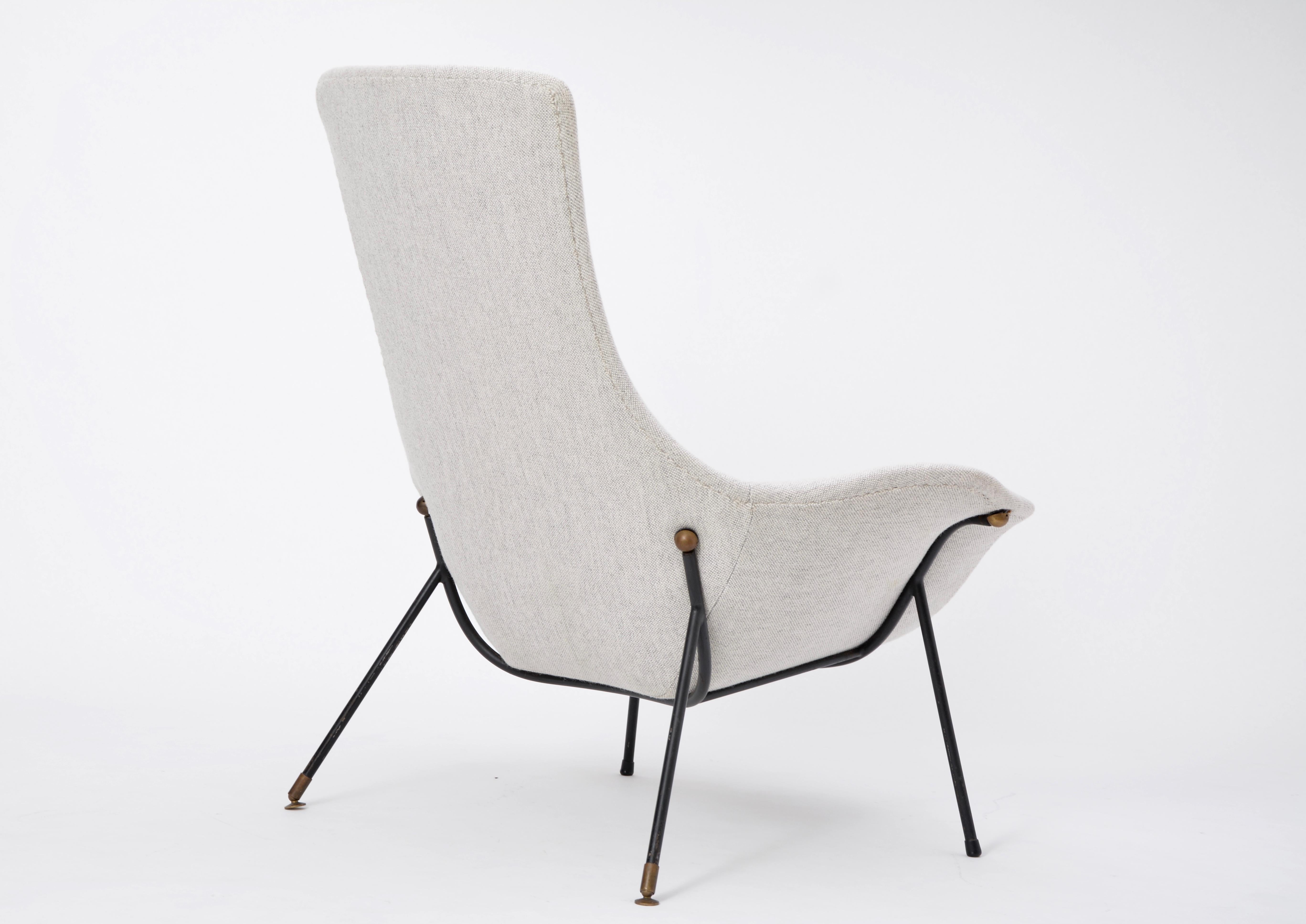 Grey Italian Mid-Century Modern lounge chair by Augusto Bozzi for Saporiti 3
