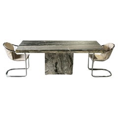 Vintage Grey Marble Dining Table