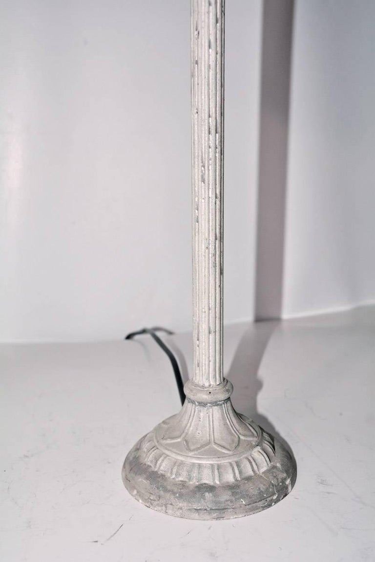 Neoclassical style lamp base with fluted shaft, the small lamp is designed for European framed shades.
Will work well in Louis XVI style, Swedish Gustavian style or most any decor.
Height from bottom to lamp shade 19.75