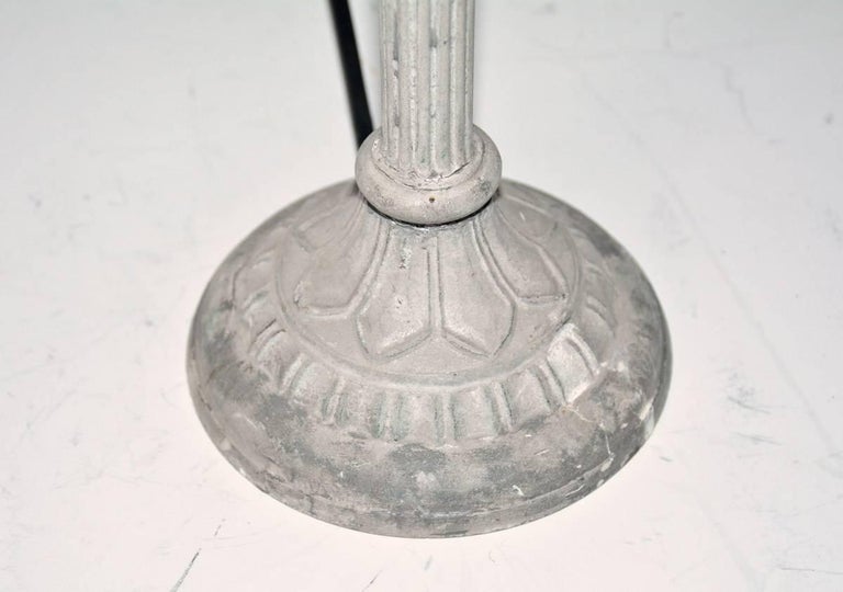 Gustavian Vintage Grey Metal Base Lamp For Sale