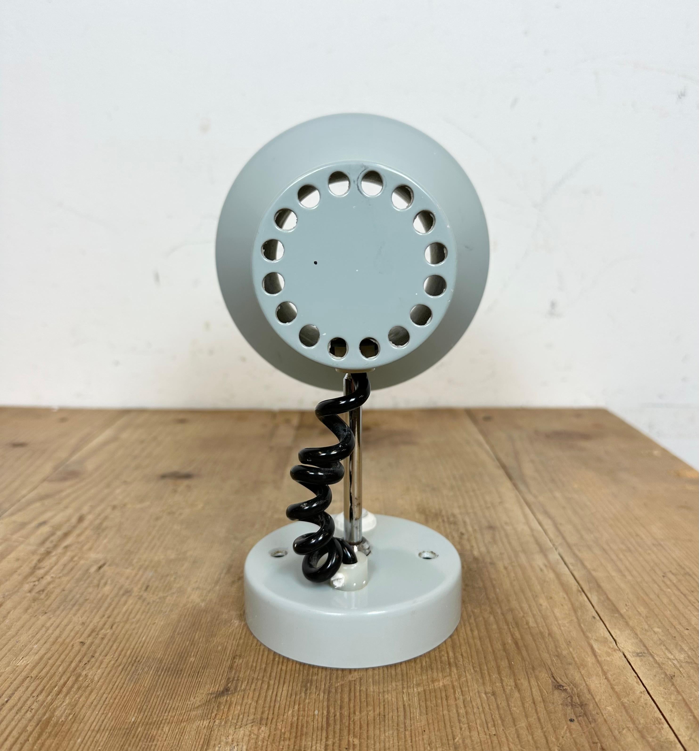 Late 20th Century Vintage Grey Metal Wall Lamp by Josef Hurka for Napako, 1970s For Sale
