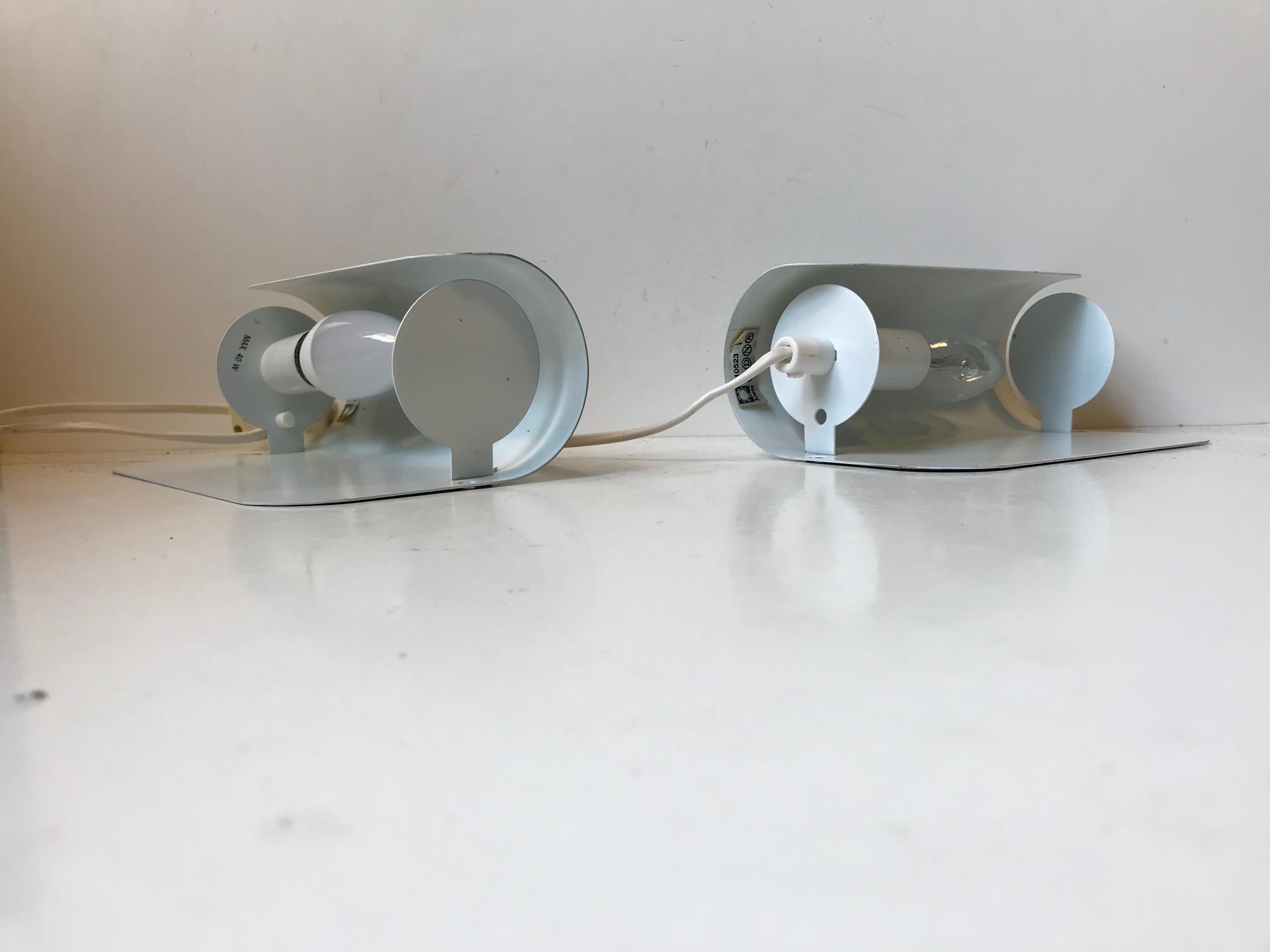 Late 20th Century Vintage Grey Minimalist Sconces from Aneta, 1970s, Set of 2 For Sale