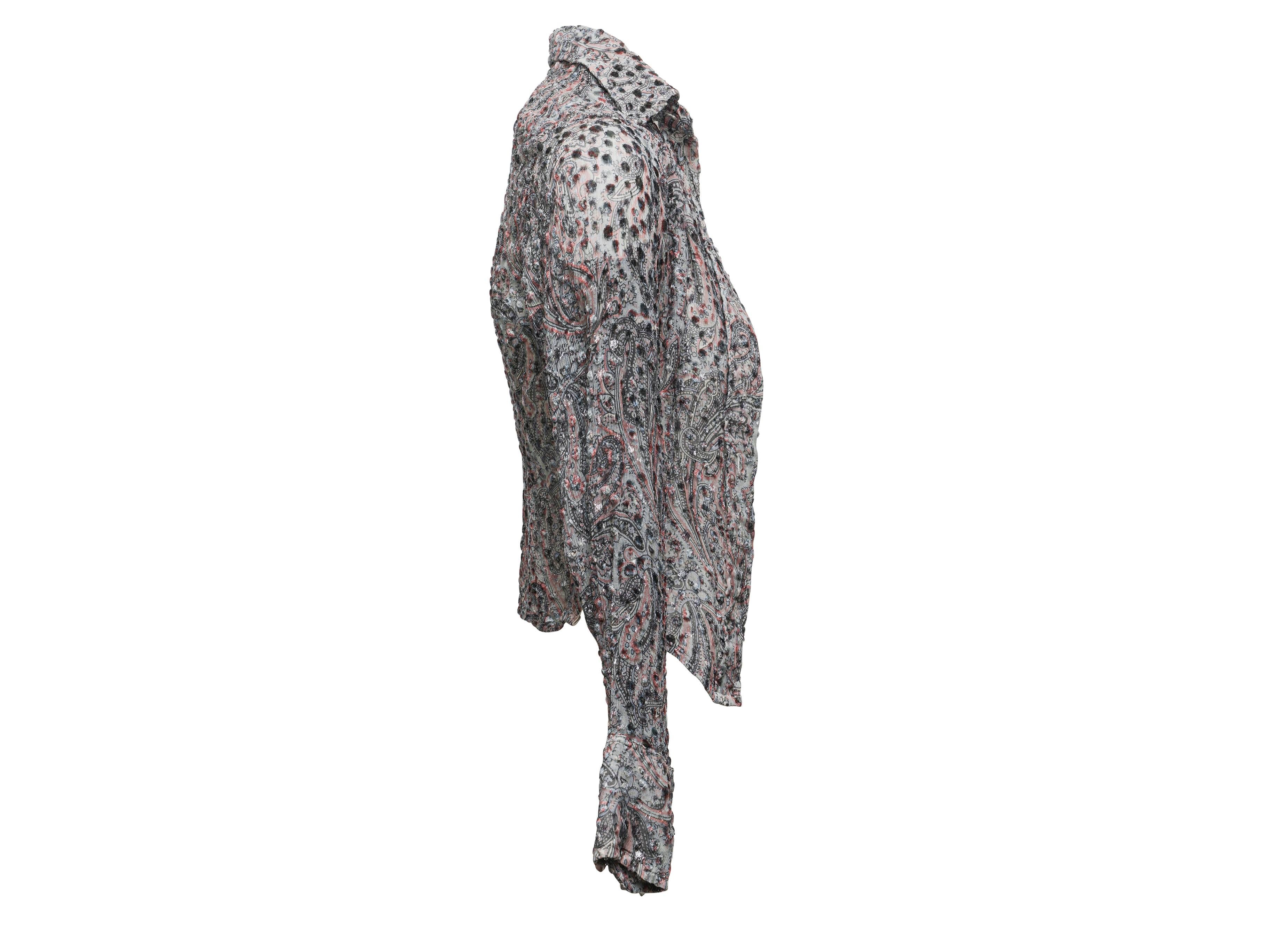 Gray Vintage Grey & Multicolor Invest In The Original Voyage Paisley Top Size M