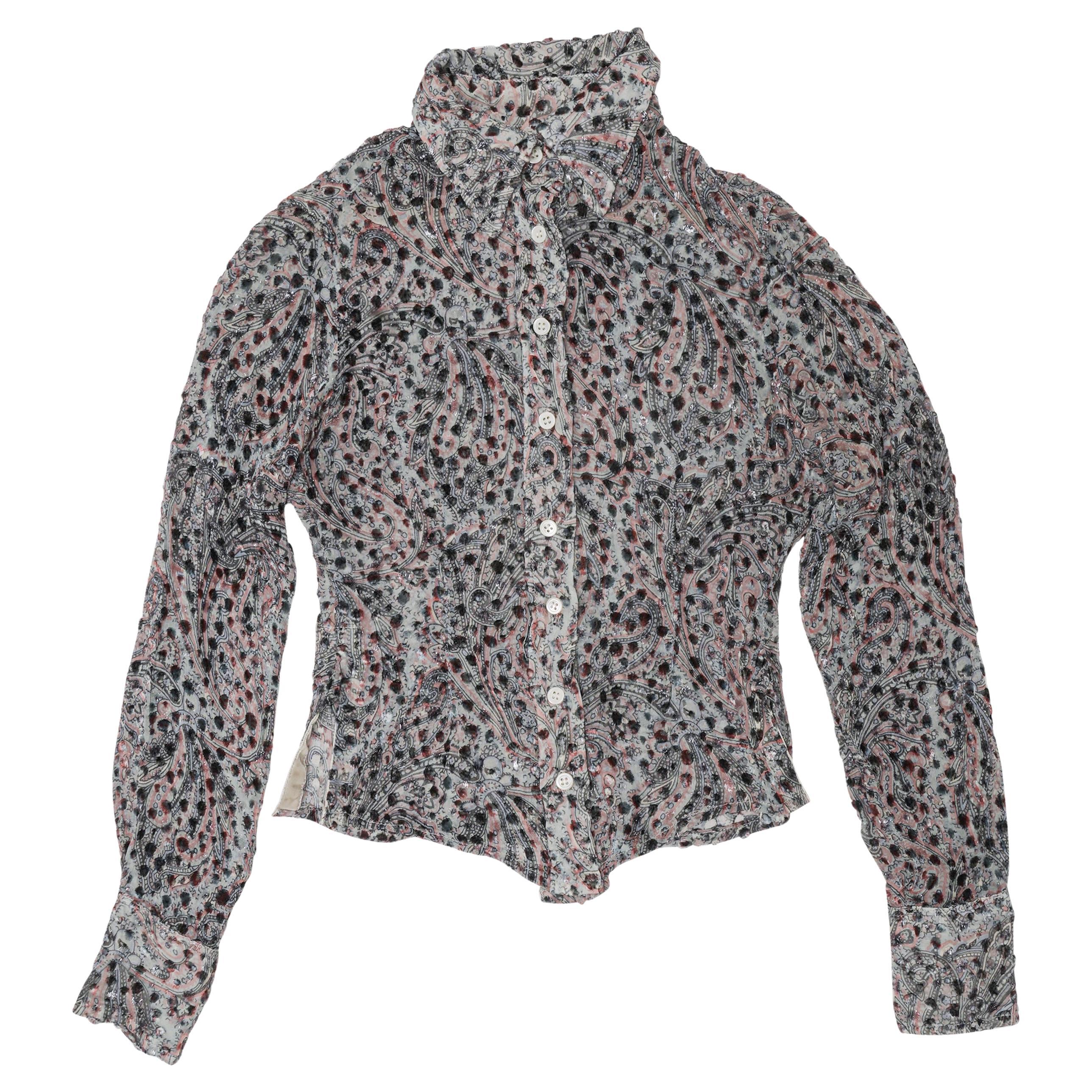 Vintage Grey & Multicolor Invest In The Original Voyage Paisley Top Taglia M