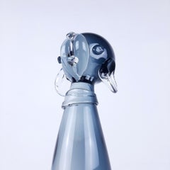 Scultura in vetro di Murano grigio vintage Dog di Vetro Artistico Veneziano Italia 1960s