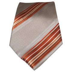 Vintage grey orange silk tie