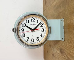 Reloj de pared vintage Seiko Maritime gris de doble cara, años 80