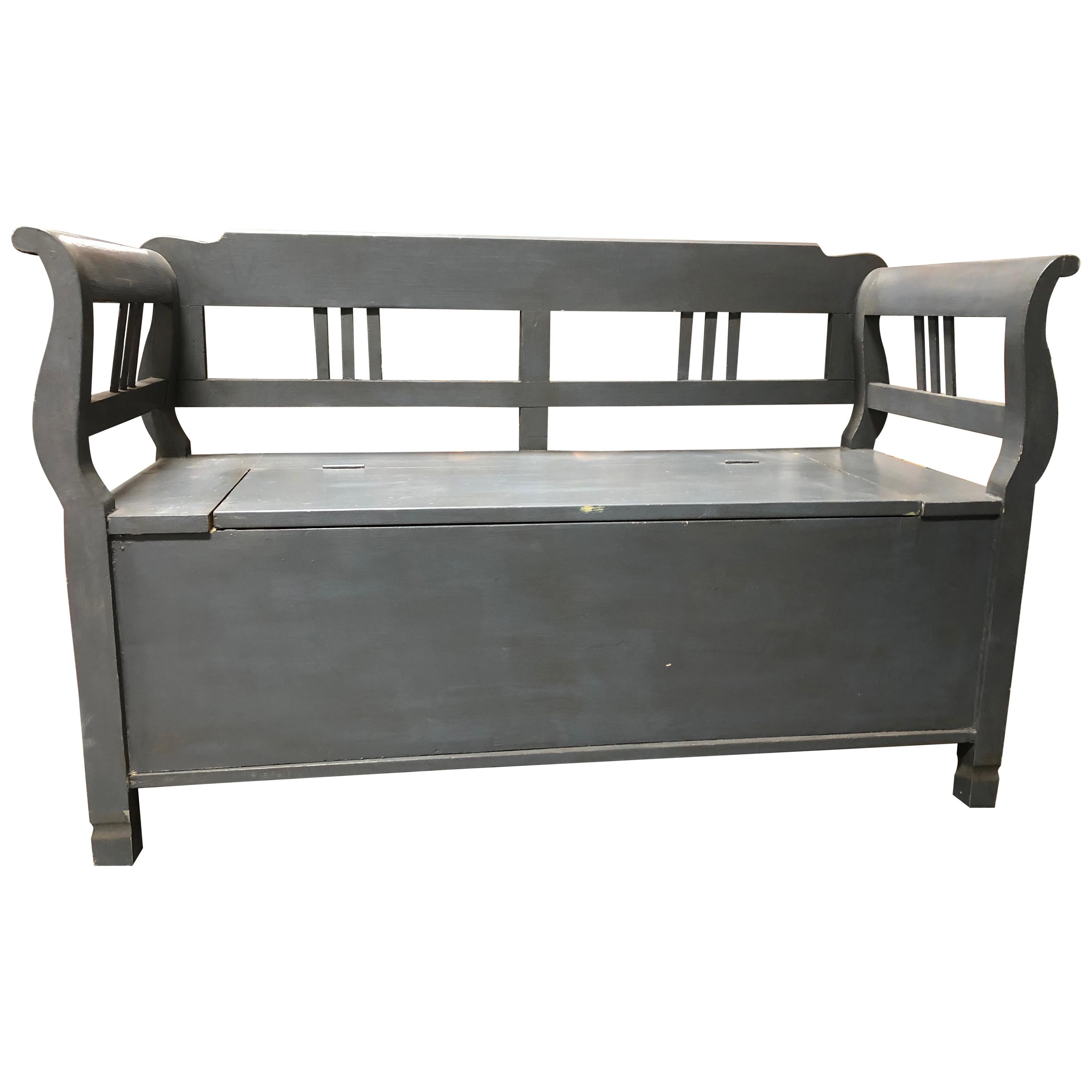 Vintage Grey Storage Bench