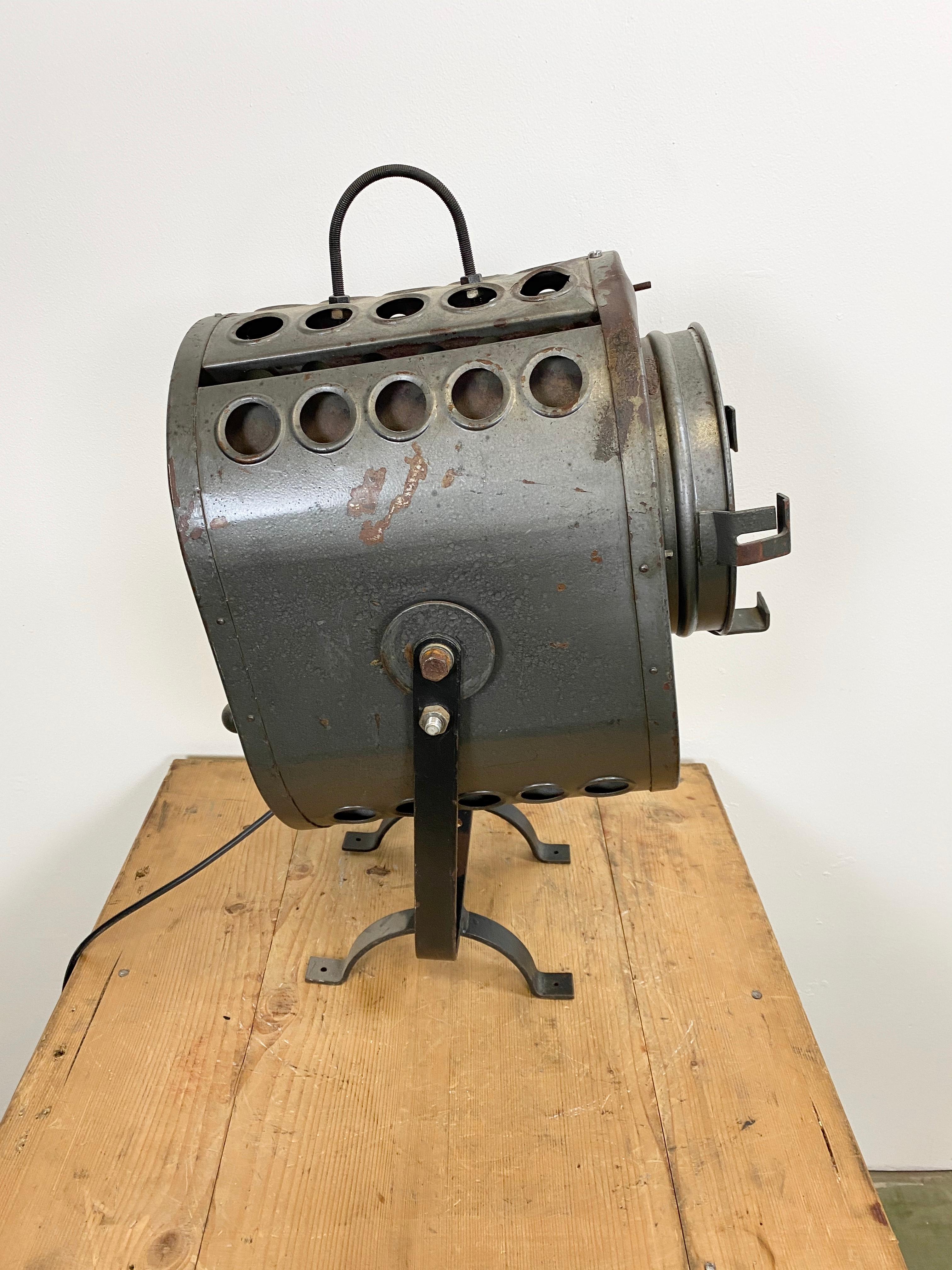 Czech Vintage Grey Theater Spotlight, 1960s
