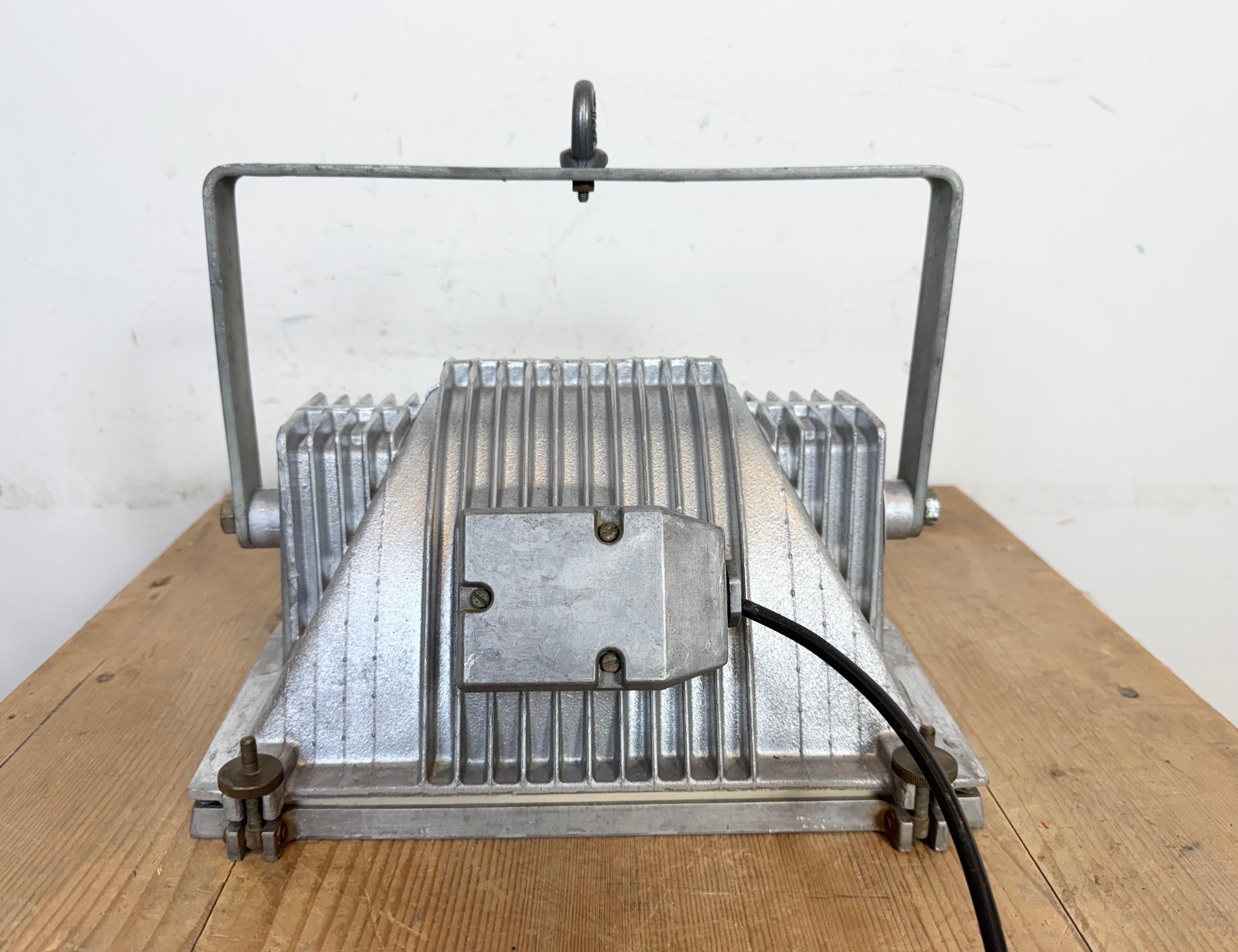 Vintage Grey Theater Spotlight with Glass Cover, 1980s For Sale 7