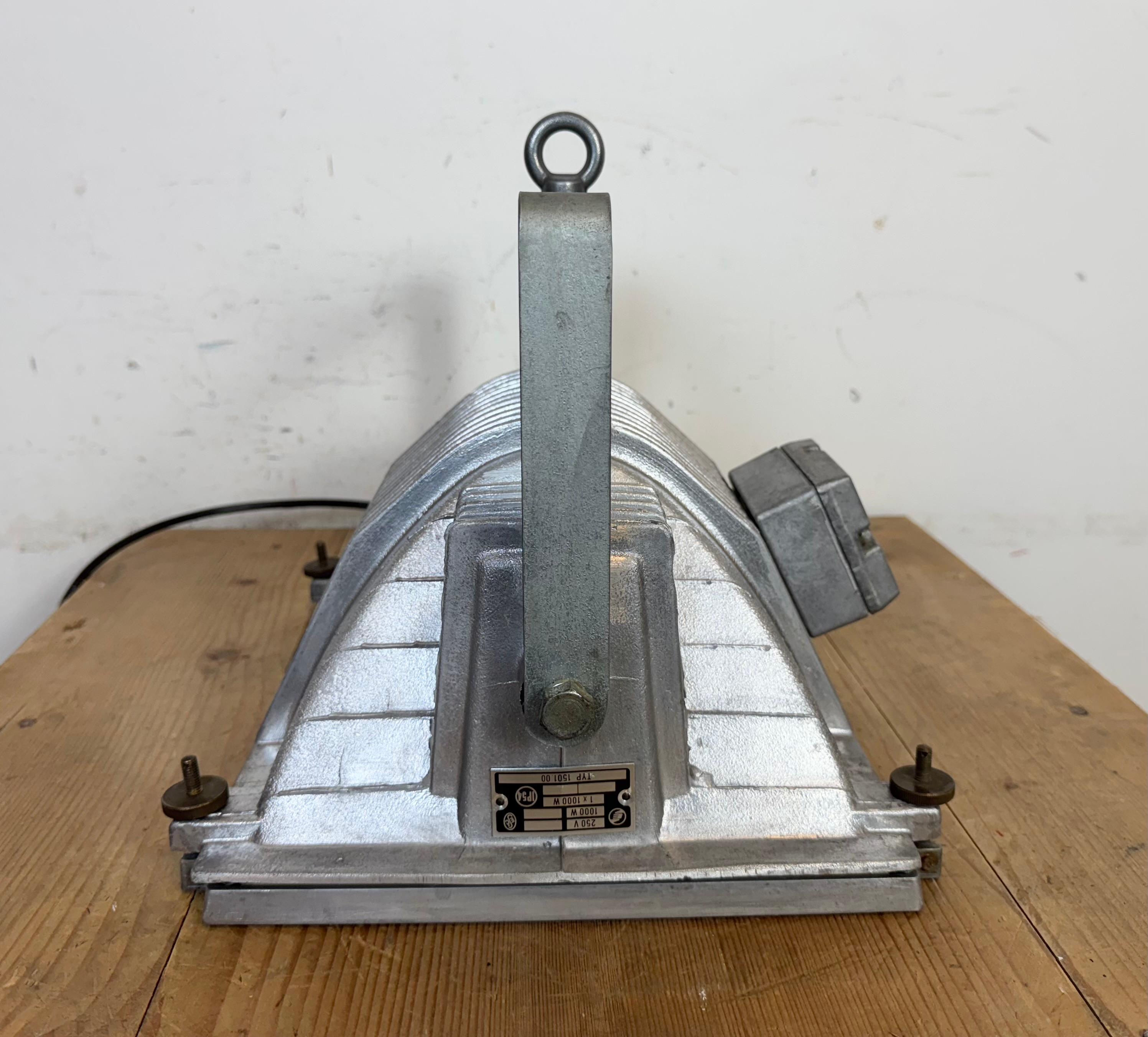 Vintage Grey Theater Spotlight with Glass Cover, 1980s For Sale 8