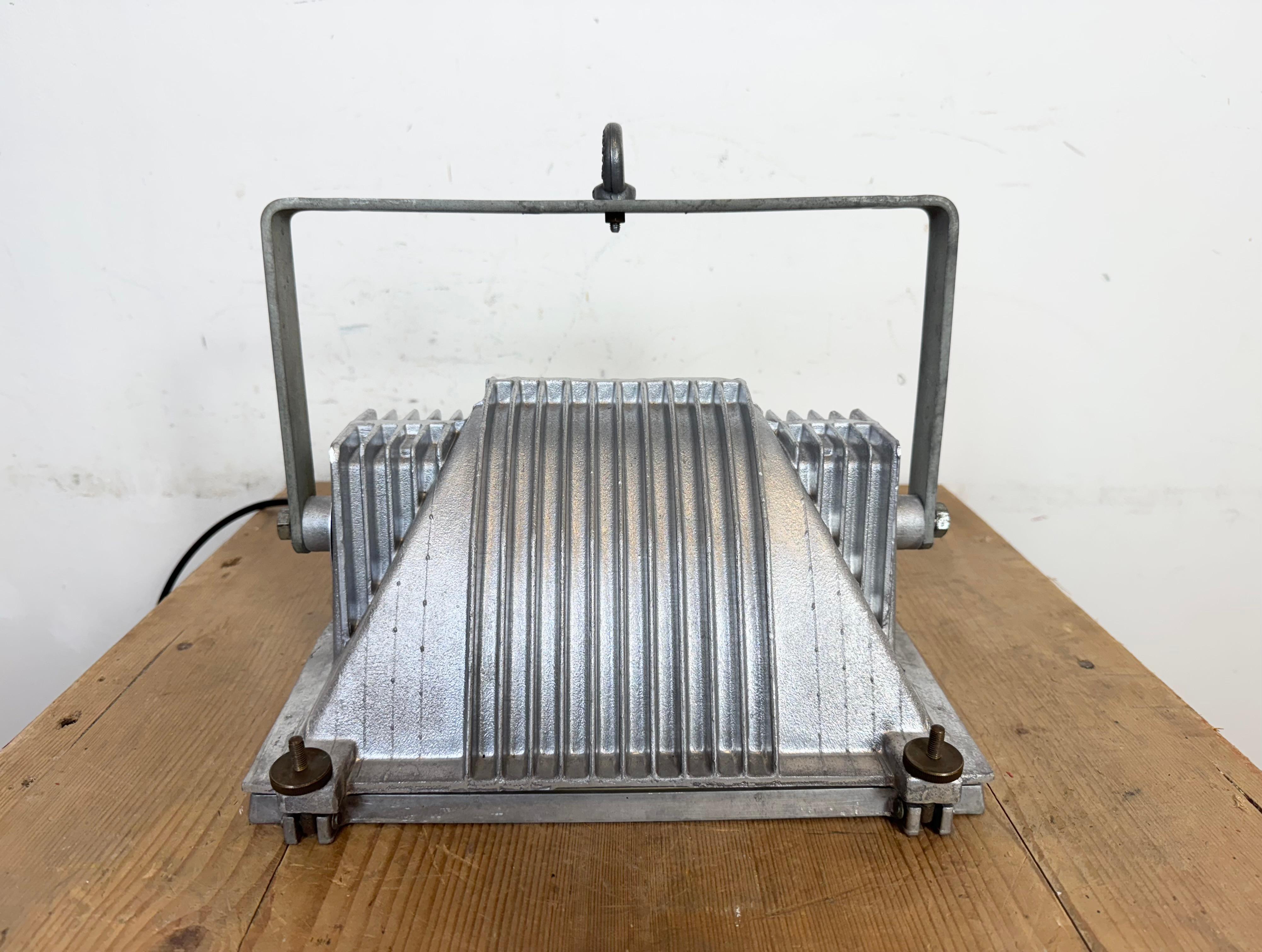 Vintage Grey Theater Spotlight with Glass Cover, 1980s For Sale 9