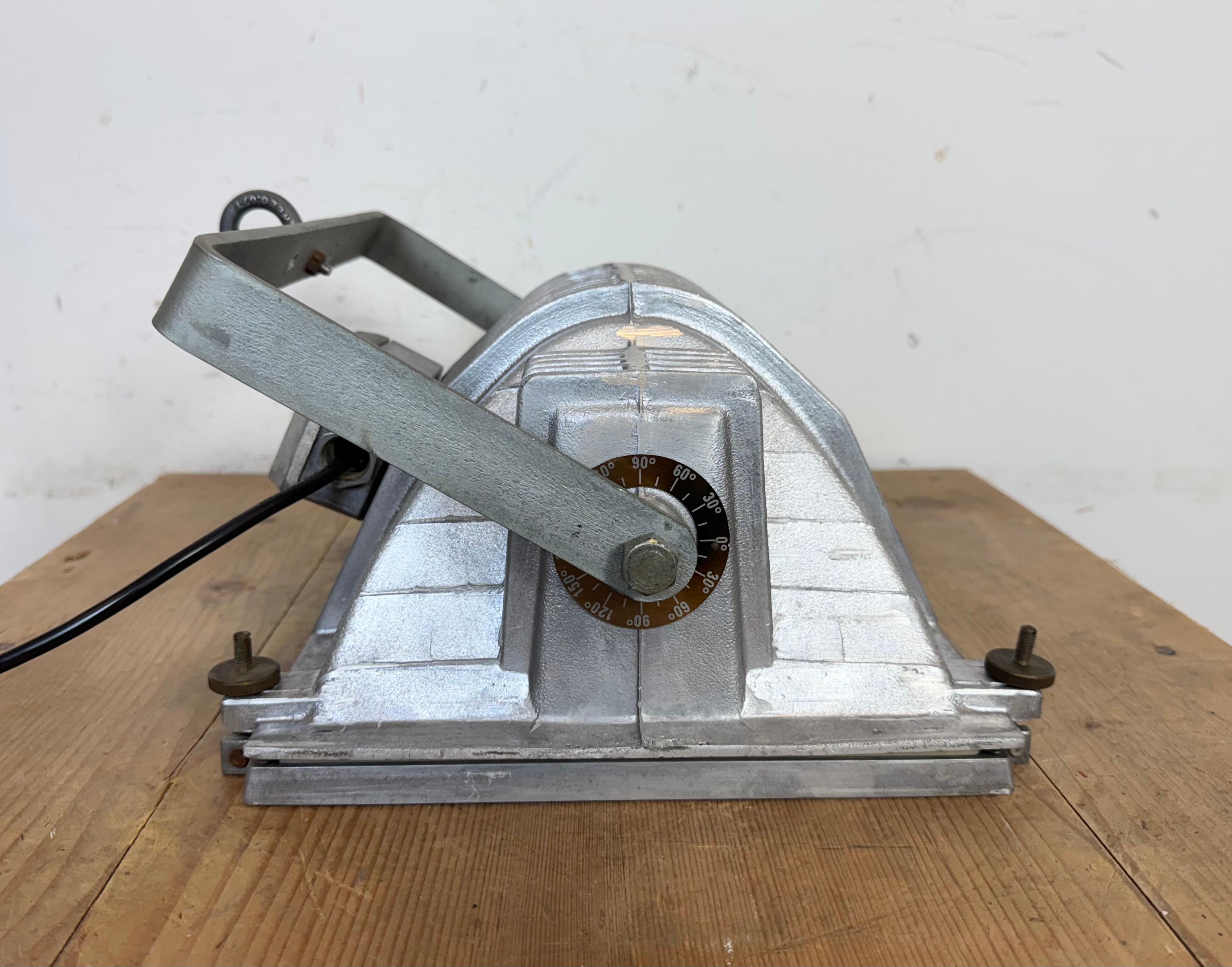 Vintage Grey Theater Spotlight with Glass Cover, 1980s For Sale 11