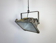 Vintage Grey Theater Spotlight with Glass Cover, 1980s