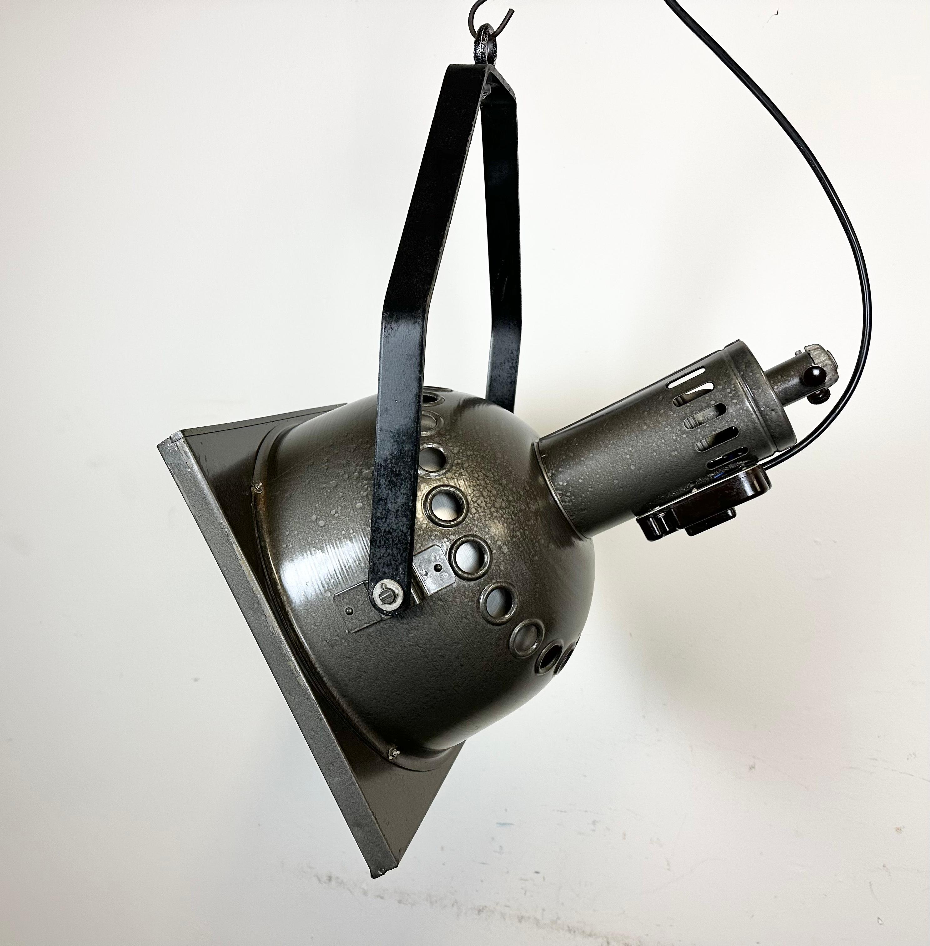 Czech Vintage Grey Theatre Spotlight from Elektrosvit, 1970s For Sale