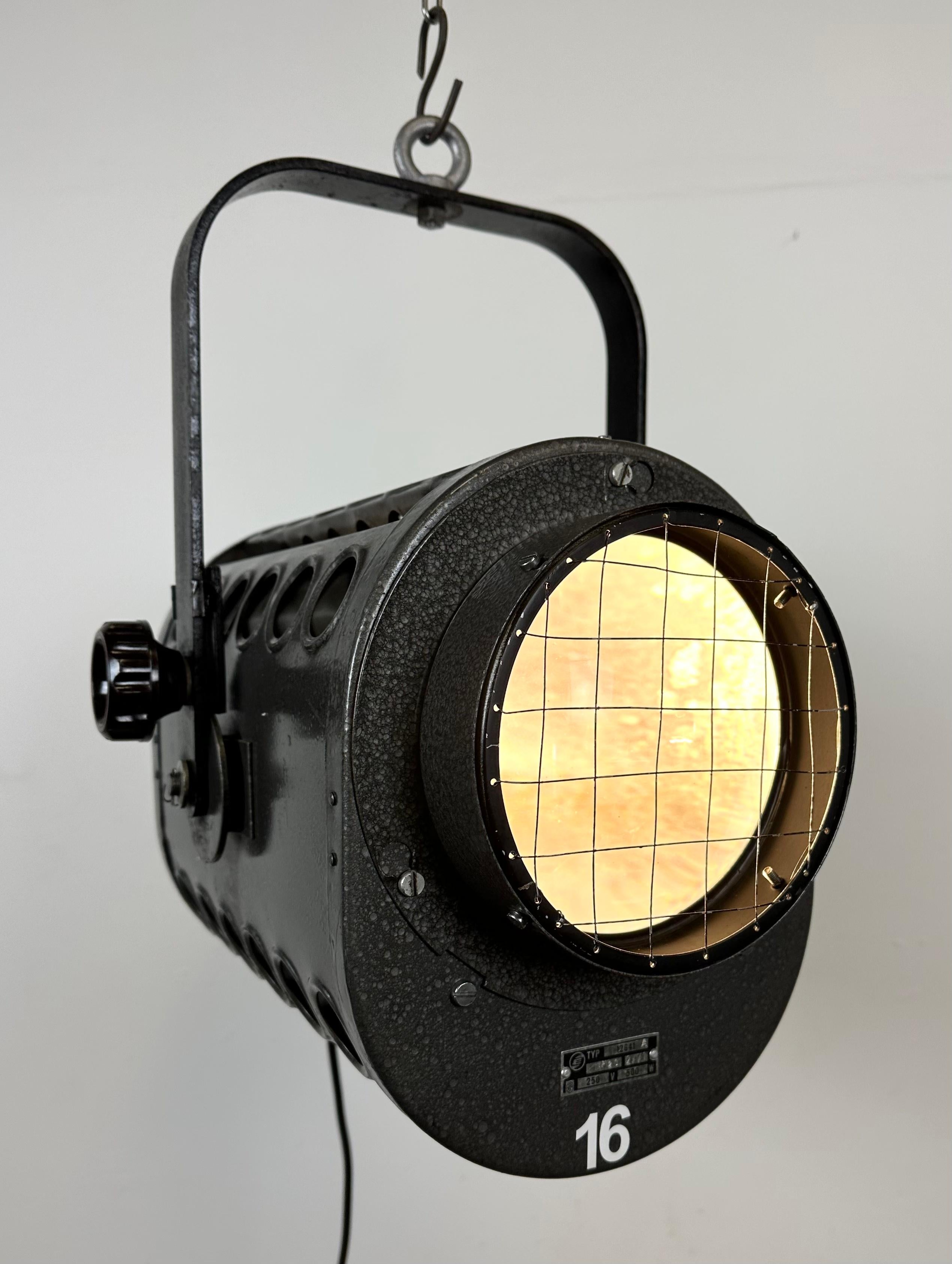 Vintage Grey Theatre Spotlight from Elektrosvit, 1980s For Sale 6