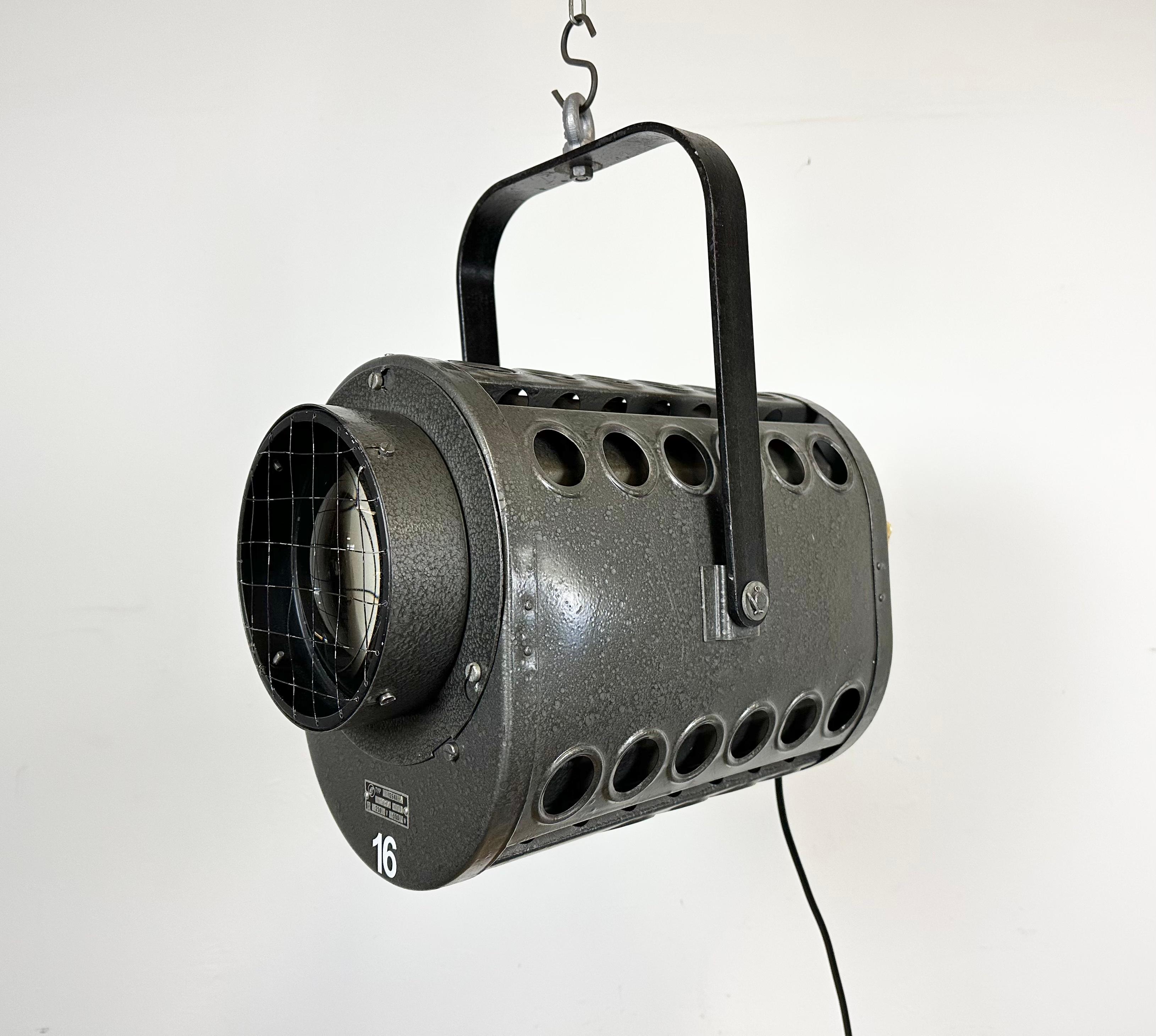 Vintage Grey Theatre Spotlight from Elektrosvit, 1980s For Sale 8