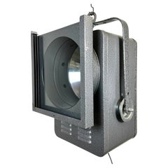 Retro Grey Theatre Spotlight with Glass Cover, 1980s