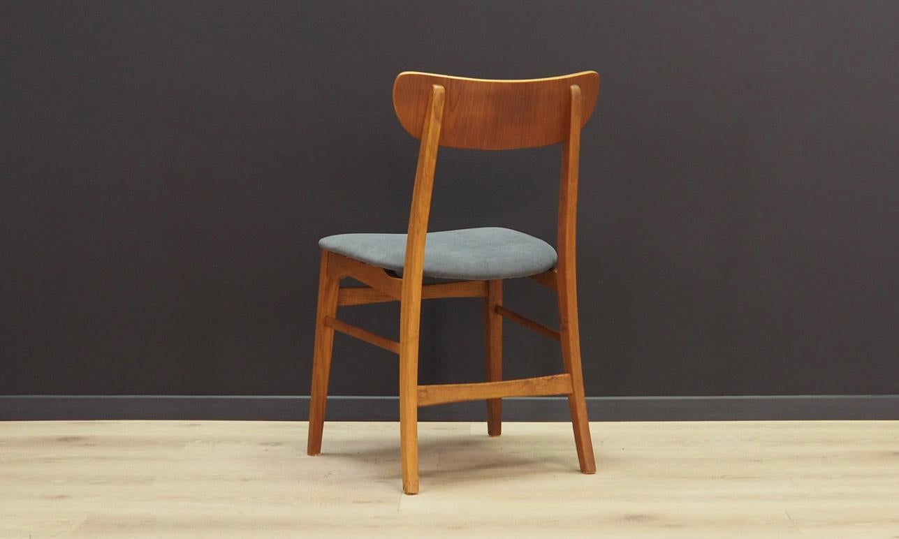 Vintage Grey Velour Chairs 1970s Danish Design Retro For Sale 4