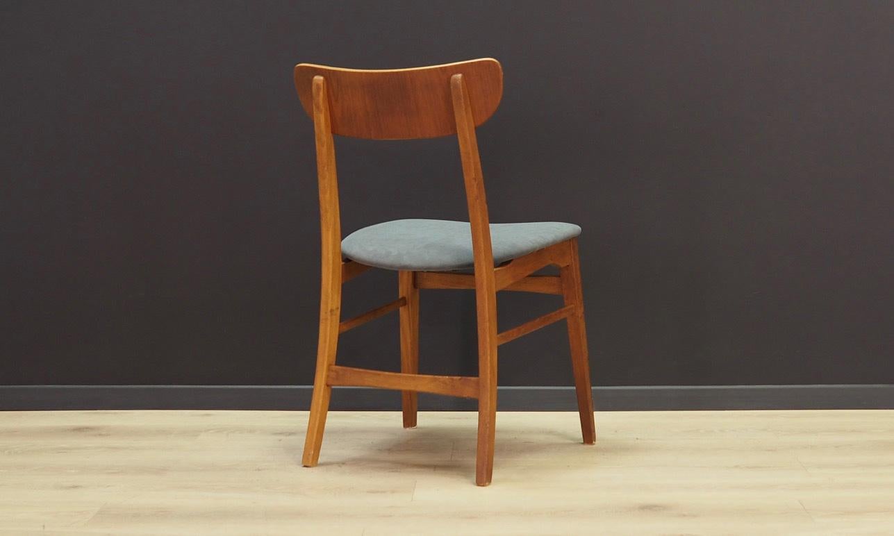Fabric Vintage Grey Velour Chairs 1970s Danish Design Retro For Sale