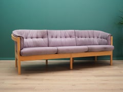 Vintage Grey Velour Sofa 1970s Danish Design