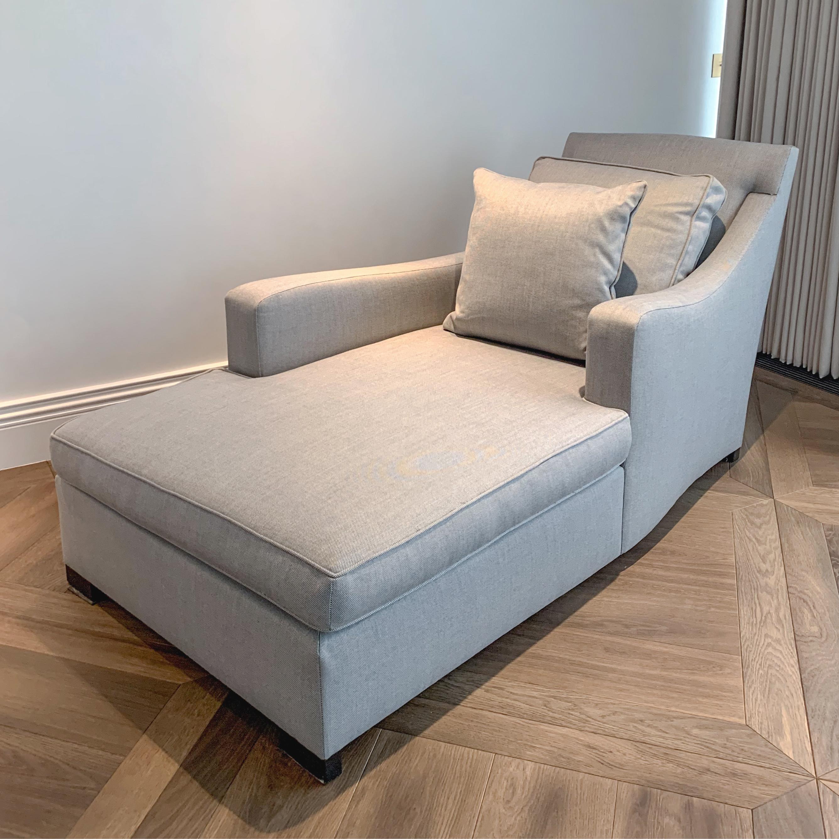 Chaise longue in lana grigia vintage, Bond Street by Donghia in vendita 3