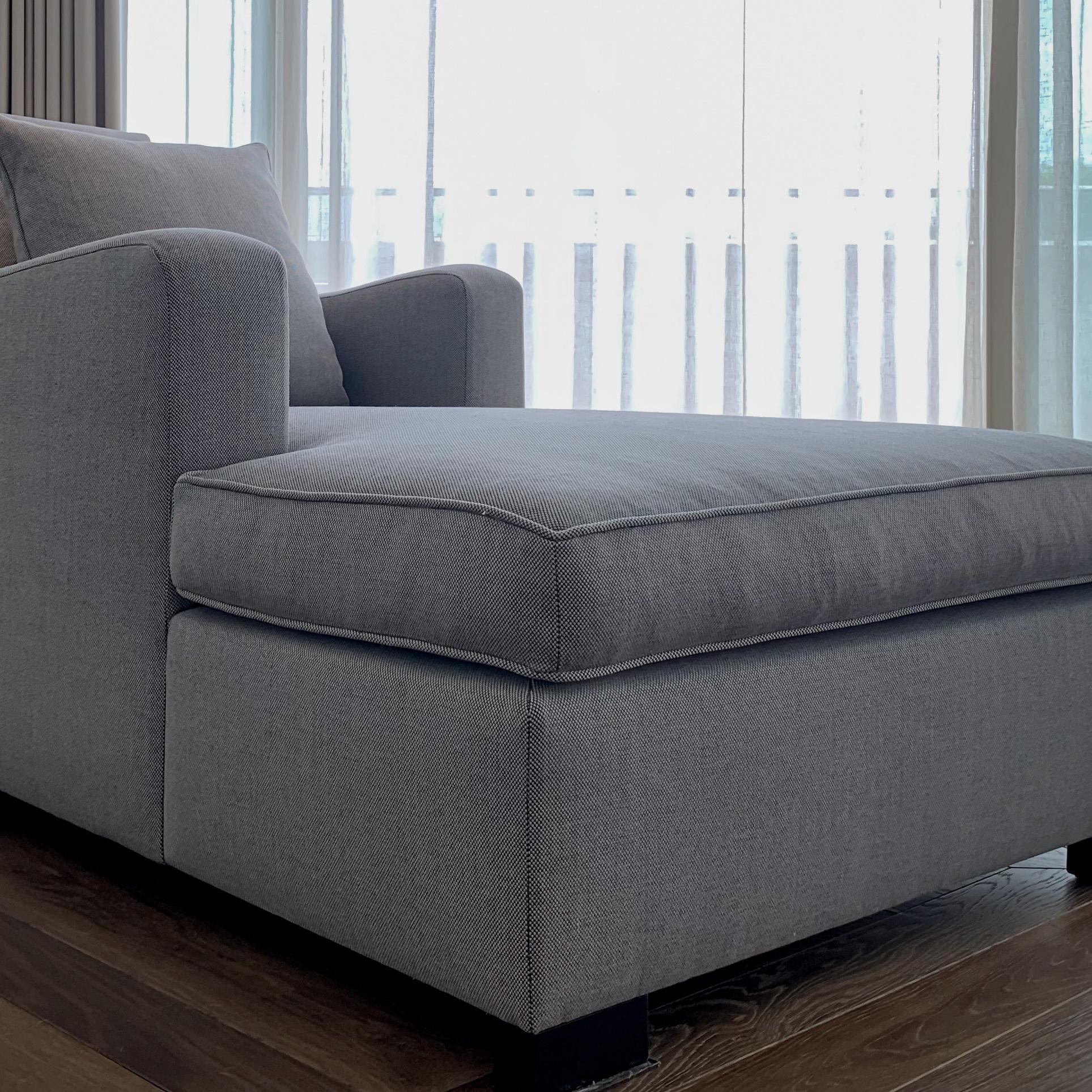 Lana Chaise longue in lana grigia vintage, Bond Street by Donghia in vendita