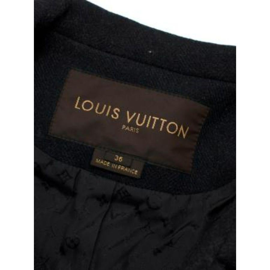 Louis Vuitton XS Vintage Grey Wool Embellishment Coat For Sale 5