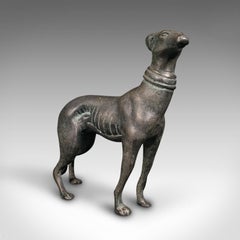 Vintage Greyhound Figure, French, Bronze, Dog Statue, Art Deco Taste, Circa 1930