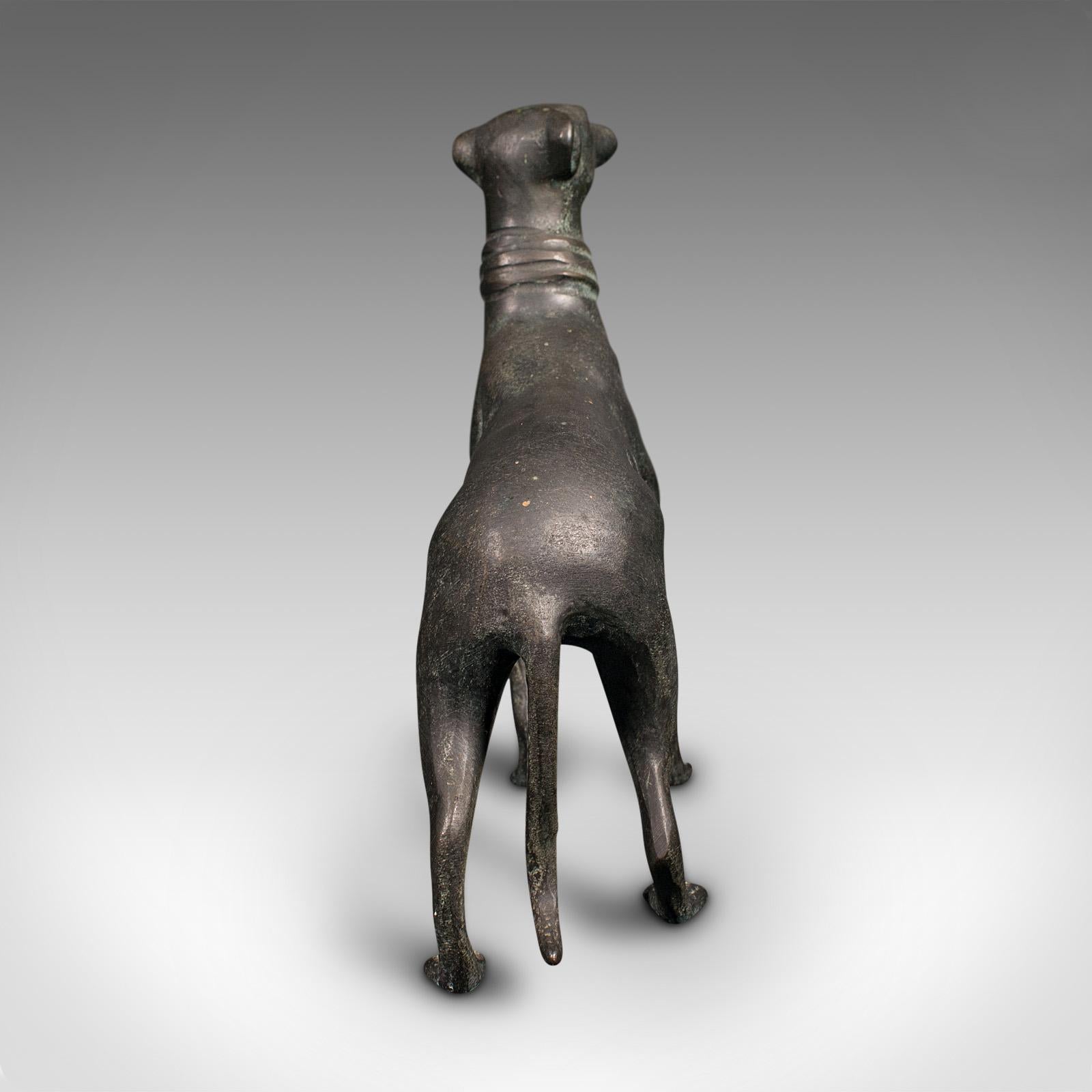 20th Century Vintage Greyhound Figure, French, Bronze, Dog Statue, Art Deco Taste, Circa 1930 For Sale