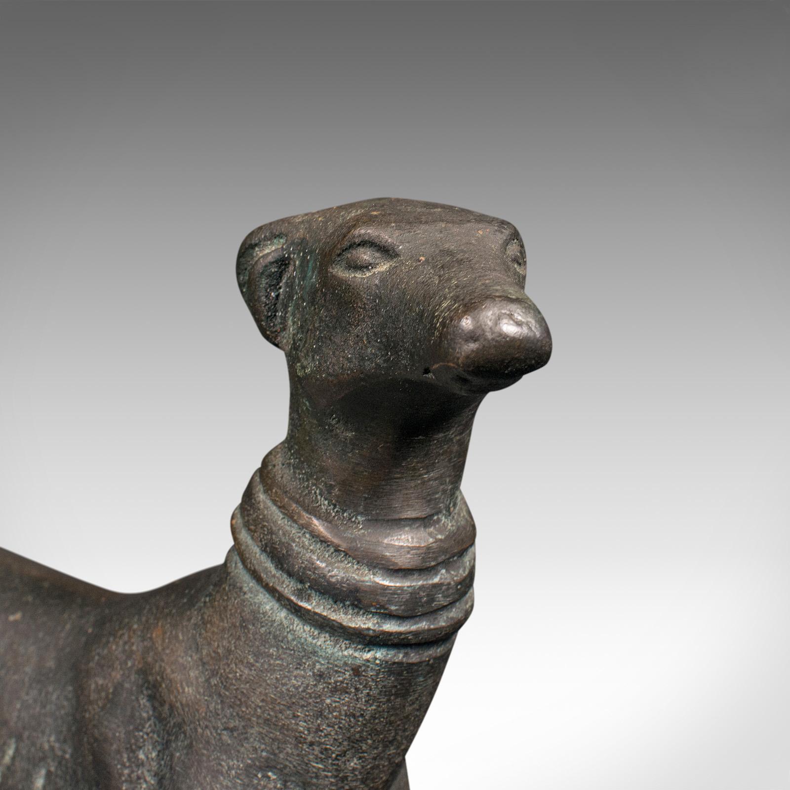 Vintage Greyhound Figure, French, Bronze, Dog Statue, Art Deco Taste, Circa 1930 For Sale 2