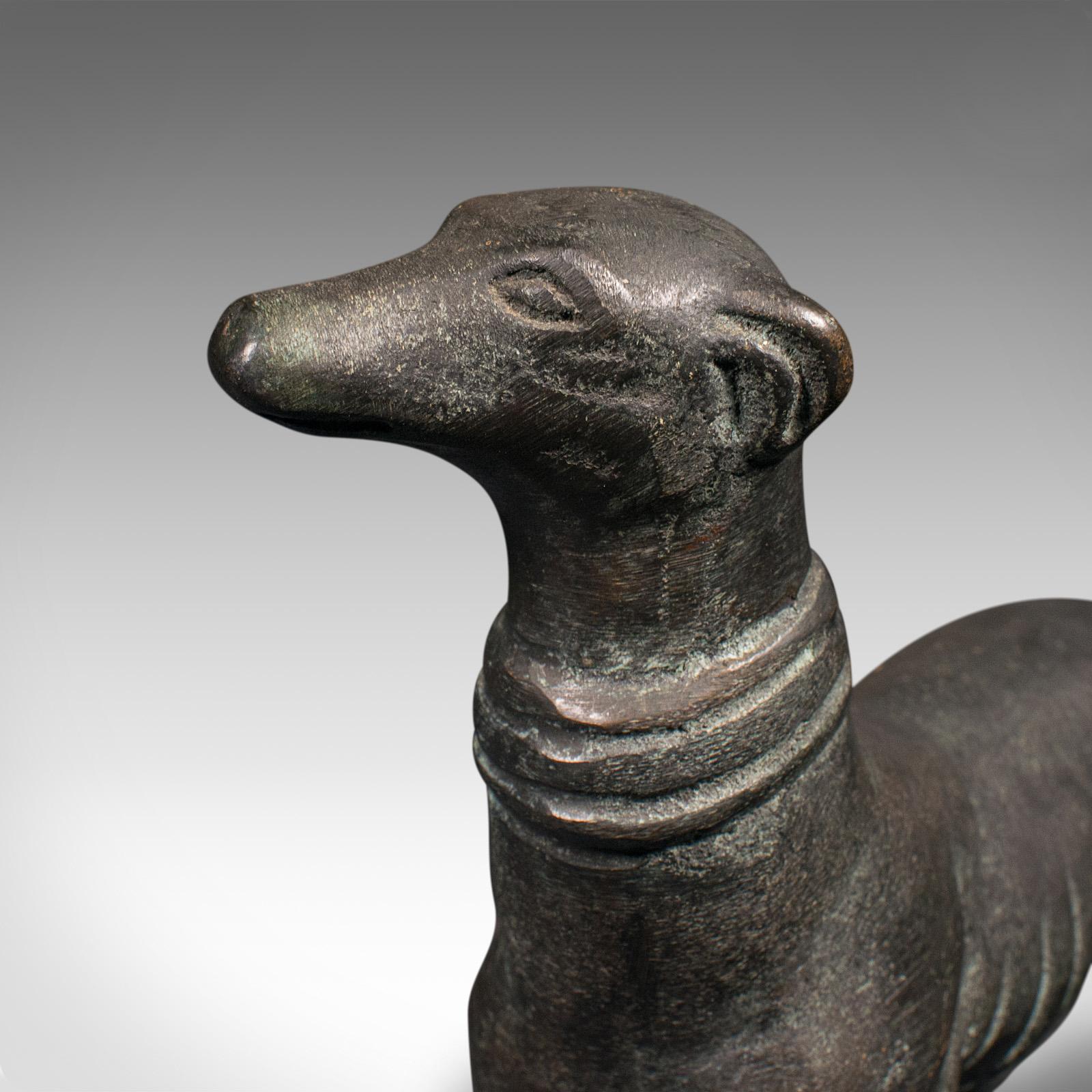 Vintage Greyhound Figure, French, Bronze, Dog Statue, Art Deco Taste, Circa 1930 For Sale 3