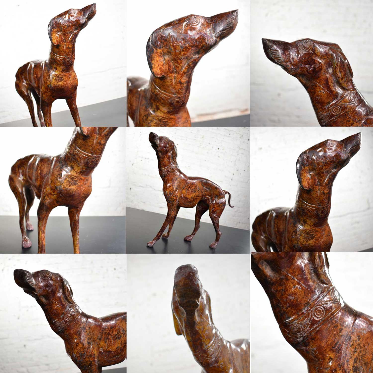 Vintage Greyhound or Whippet Bronze Sculpture Medium 7