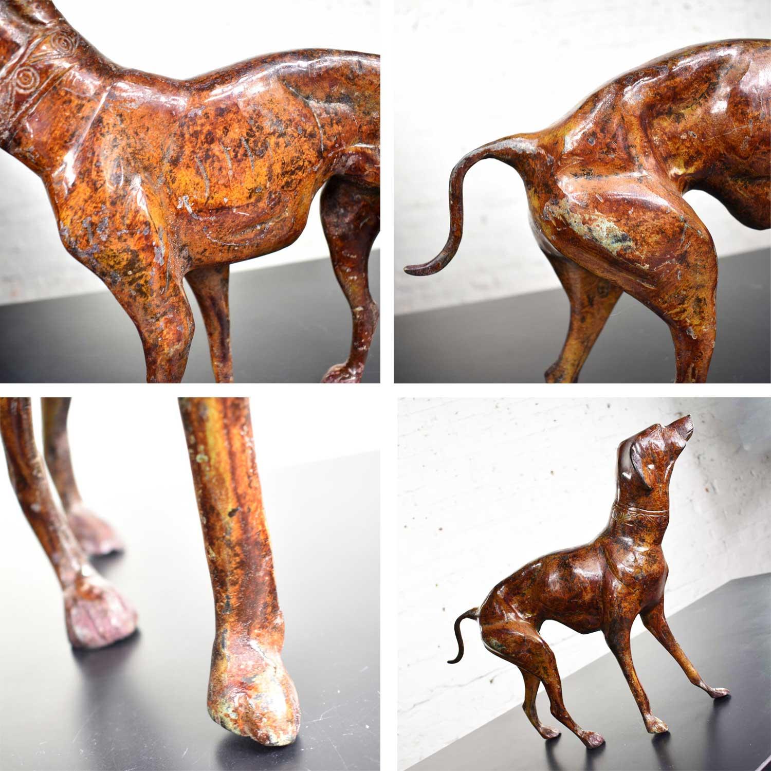Vintage Greyhound or Whippet Bronze Sculpture Medium 8