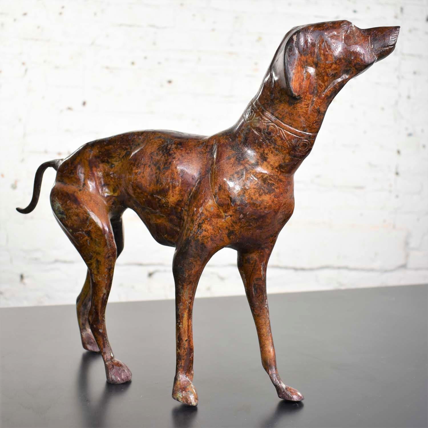 Vintage Greyhound or Whippet Bronze Sculpture Medium 1