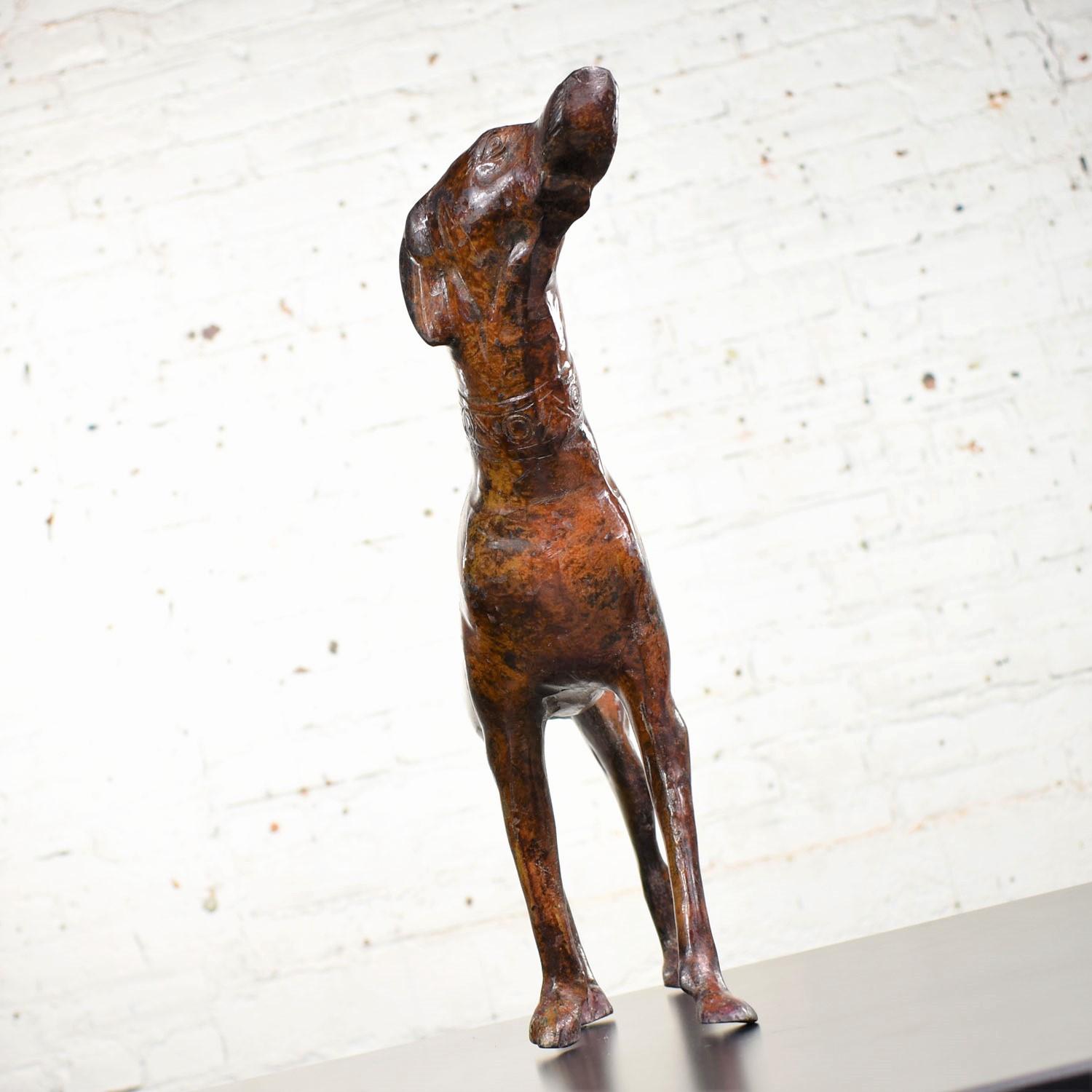 Vintage Greyhound or Whippet Bronze Sculpture Medium 2