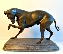 Vintage-Statue eines Greyhounds/Whippets, um 1920