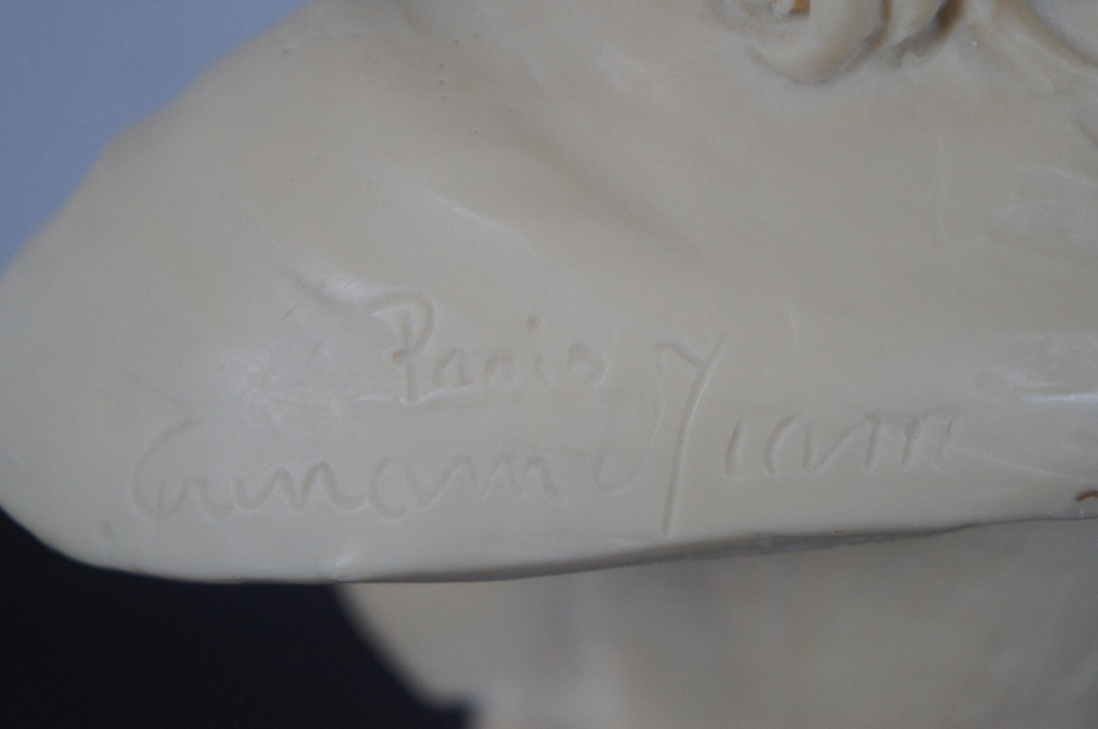 Vintage Grinam Niam Paris French Peasant Girl Bust Sculpture 1