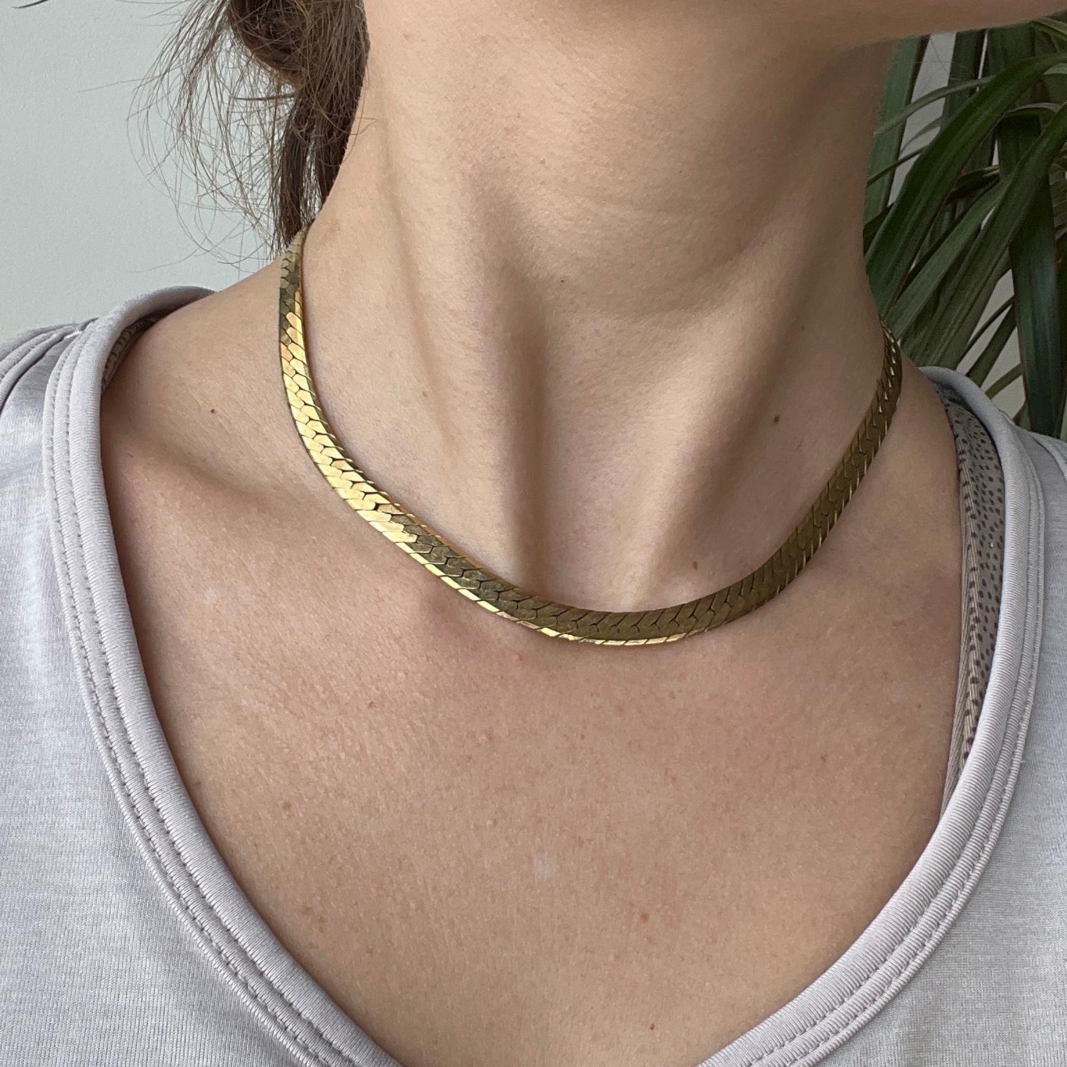 Vintage Grinsell & Sons 9 Karat Gold Kette Halsband Halskette für Damen oder Herren im Angebot