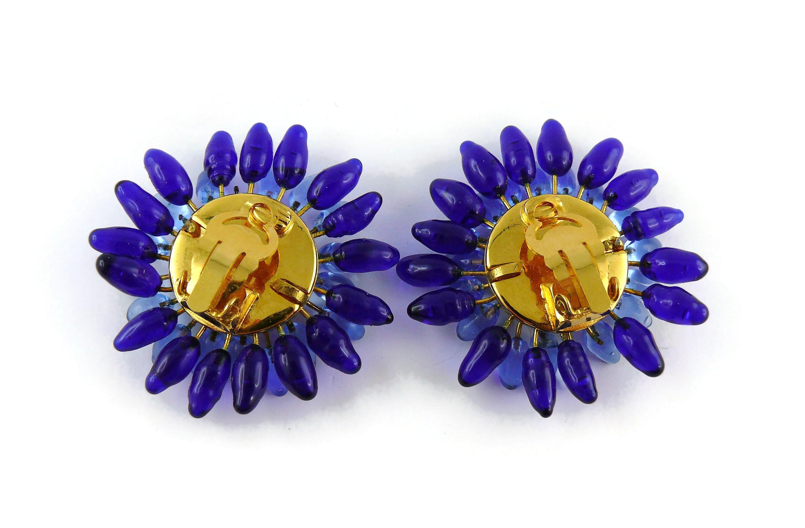 Vintage Gripoix Glass Clip-On Earrings For Sale 2