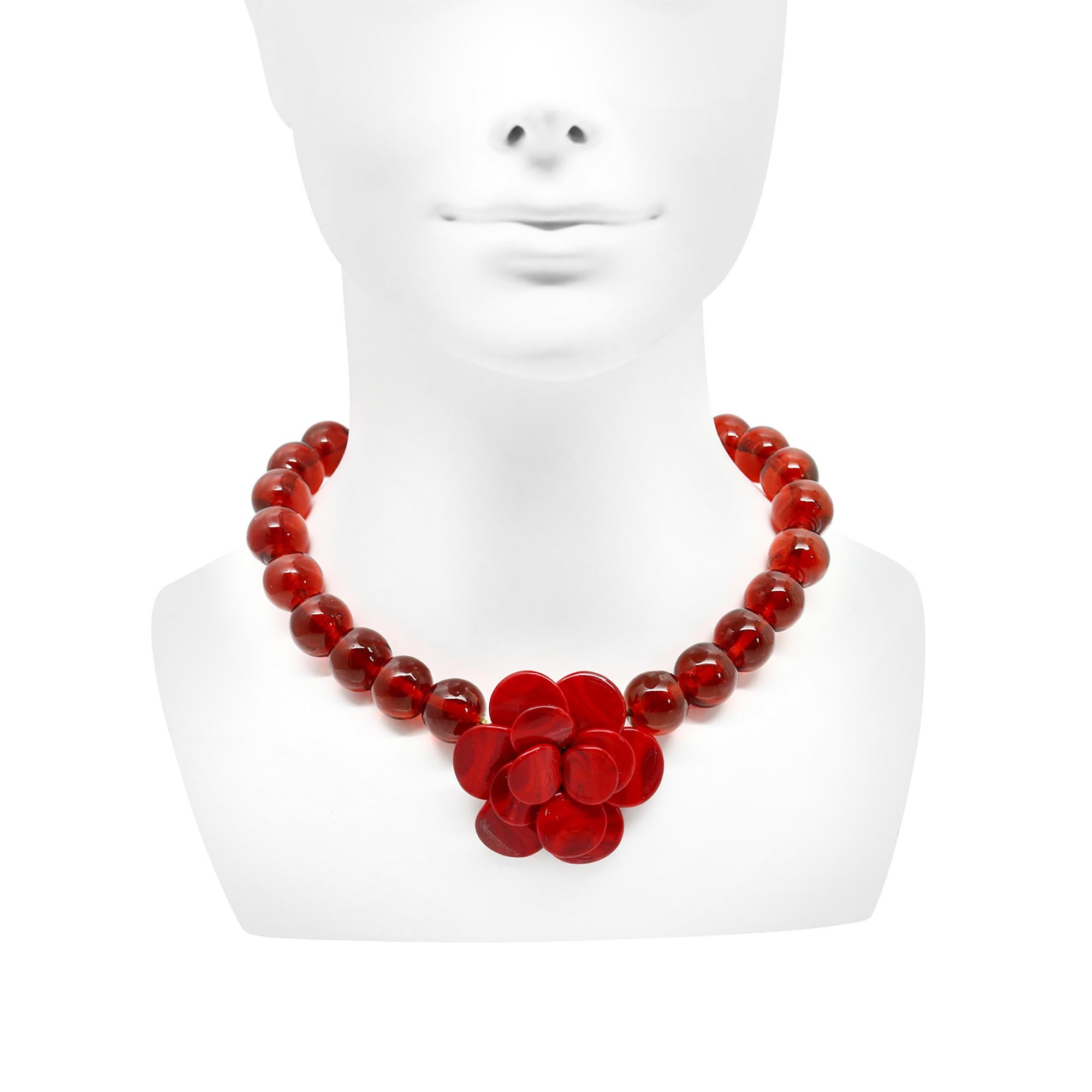 Collar Vintage Gripoix Paris Flor Circa 1980s Moderno en venta