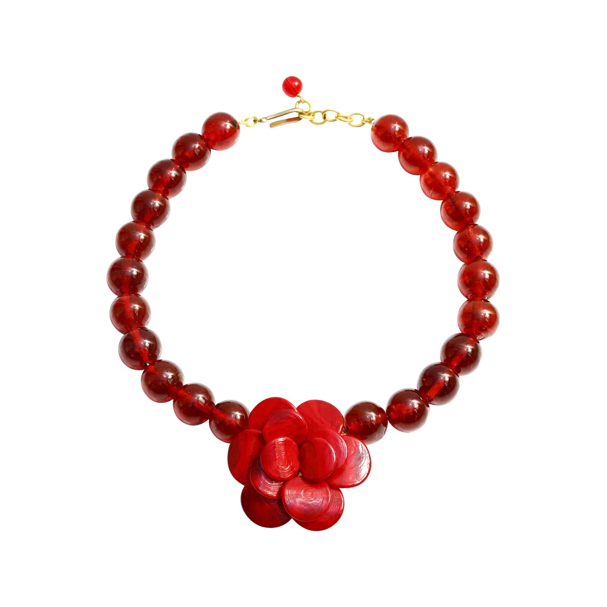 Collar Vintage Gripoix Paris Flor Circa 1980s en venta 3