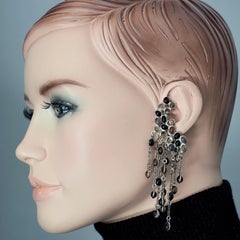 Boucles d'oreilles chandelier pendantes vintage GRIPOIX PARIS en verre coulé en forme de cascade