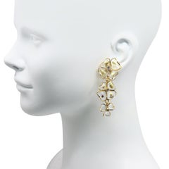 Vintage Gripoix Translucent Pate De Verre Earrings Circa 1980s